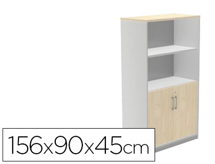 ROCADA - ARMARIO CON DOS ESTANTES Y DOS PUERTAS INFERIORES SERIE STORE 156X90X45 CM ACABADO AB04 (Ref.1057AB04)
