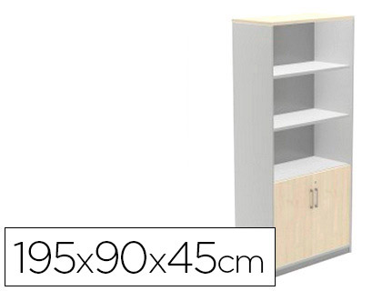 ROCADA - ARMARIO CON TRES ESTANTES Y DOS PUERTAS INFERIORES SERIE STORE 195X90X45 CM ACABADO AB04 (Ref.1103AB04)