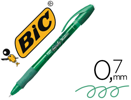 BIC - BOLIGRAFO GELOCITY ILLUSION BORRABLE VERDE PUNTA DE 0,7 MM (Ref.943443)