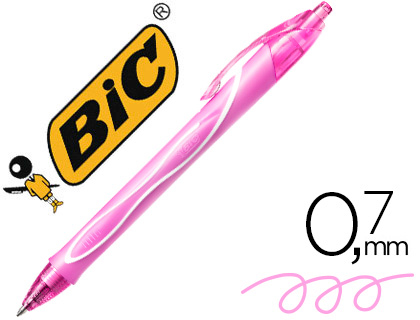 BIC - BOLIGRAFO GELOCITY QUICK DRY RETRACTIL TINTA GEL ROSA PUNTA DE 0,7 MM (Ref.964777)