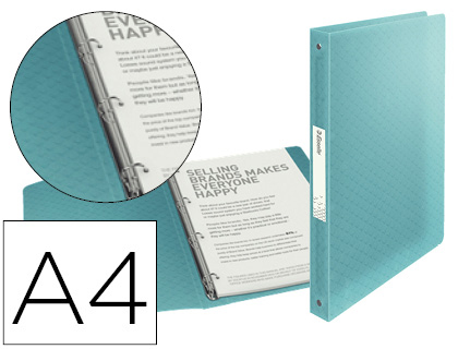 ESSELTE - CARPETA 4 ANILLAS 25 MM DIN A4 COLOUR ICE POLIPROPILENO COLOR AZUL (Ref.626247)
