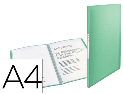 ESSELTE - CARPETA ESCAPARATE COLOUR ICE 40 FUNDAS POLIPROPILENO DIN A4 COLOR VERDE (Ref.626228)