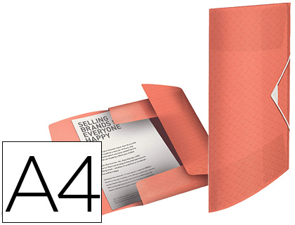 ESSELTE - CARPETA GOMAS TRES SOLAPAS COLOUR ICE POLIPROPILENO DIN A4 COLOR ALBARICOQUE (Ref.626221)