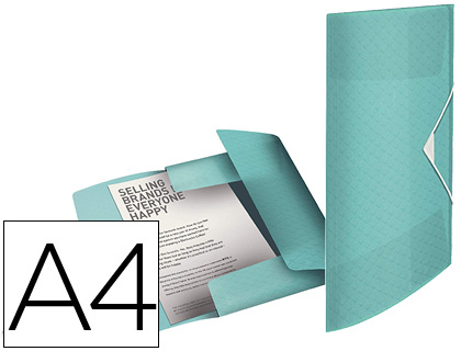 ESSELTE - CARPETA GOMAS TRES SOLAPAS COLOUR ICE POLIPROPILENO DIN A4 COLOR AZUL (Ref.626222)