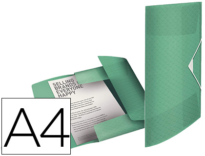 ESSELTE - CARPETA GOMAS TRES SOLAPAS COLOUR ICE POLIPROPILENO DIN A4 COLOR VERDE (Ref.626223)