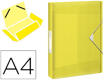 ESSELTE - CARPETA PROYECTOS COLOUR ICE POLIPROPILENO DIN A4 LOMO 40 MM COLOR AMARILLO CIERRE GOMAS (Ref.626262)