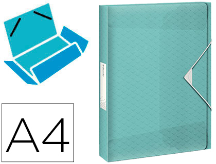 ESSELTE - CARPETA PROYECTOS COLOUR ICE POLIPROPILENO DIN A4 LOMO 40 MM COLOR AZUL CIERRE GOMAS (Ref.626264)