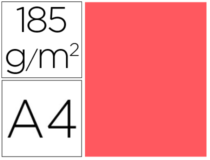 GUARRO - CARTULINA DIN A4 CORAL 185 GR PAQUETE DE 50 H (Ref.C400108018)