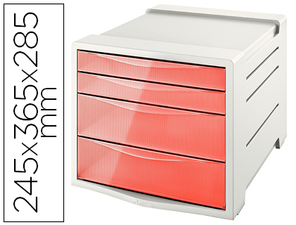 ESSELTE - FICHERO CAJONES DE SOBREMESA COLOUR ICE PLASTICO 4 CAJONES COLOR ALBARICOQUE 245X365X285 MM (Ref.626283)