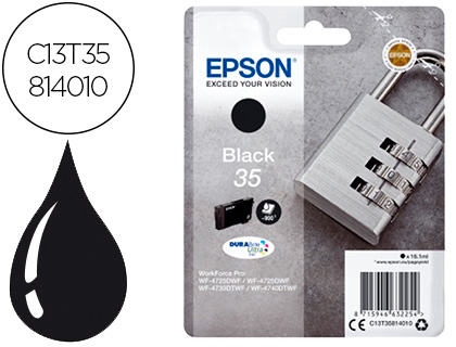 EPSON - INK-JET 35 T3581 PRO WF-4720DWF / 4725DWF / 4730DTWF / 4740DTWF NEGRO 900 PAGINAS (Ref.C13T35814010)
