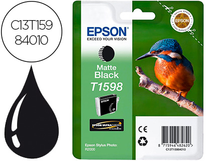 EPSON - INK-JET T1598 STYLUS PHOTO R2000 NEGRO 17 ML (Ref.C13T15984010)