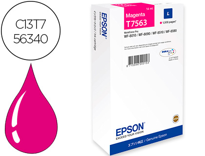 EPSON - INK-JET T7563 WF-8090 / 8510 / 8590 MAGENTA 1500 PAGINAS (Ref.C13T756340)