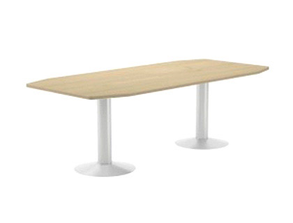 ROCADA - MESA DE REUNION MEETING ESTRUCTURA COLUMNA DOBLE ACERO BLANCO TABLERO MADERA BLANCO (Ref.3003ATW04)