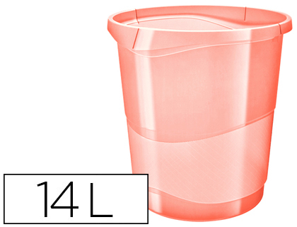 ESSELTE - PAPELERA PLASTICO COLOUR ICE 14 LITROS COLOR ALBARICOQUE (Ref.626288)