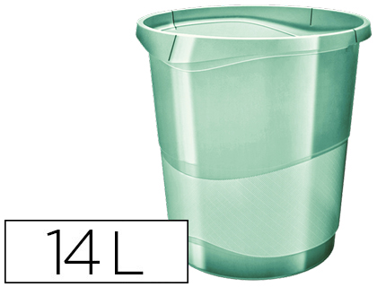 ESSELTE - PAPELERA PLASTICO COLOUR ICE 14 LITROS COLOR VERDE (Ref.626290)