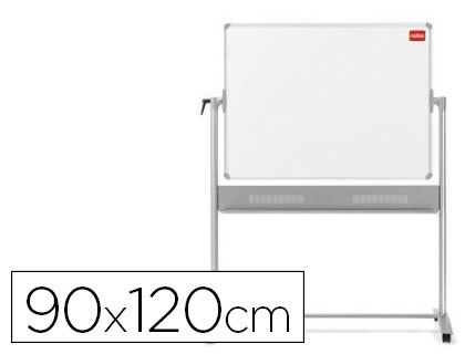 NOBO - PIZARRA BLANCA CLASSIC MOVIL DOBLE CARA MAGNETICA DE ACERO VITRIFICADO CON BANDEJAS PARA ROTULADORES (Ref.1901033)