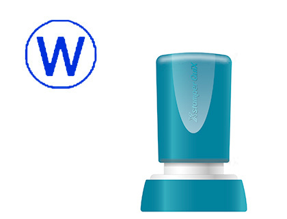 X'STAMPER QUIX - SELLO PERSONALIZABLE COLOR AZUL REDONDO DIAMETRO 20 MM Q-20 (Ref.QPTL-QE20RU Q34 AZ)