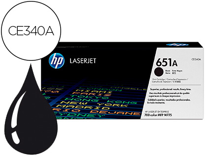 HP - TONER 651A LASERJET MFP M775DN / M775F / M775Z / M775Z NEGRO 13.500 PAGINAS (Ref.CE340A)