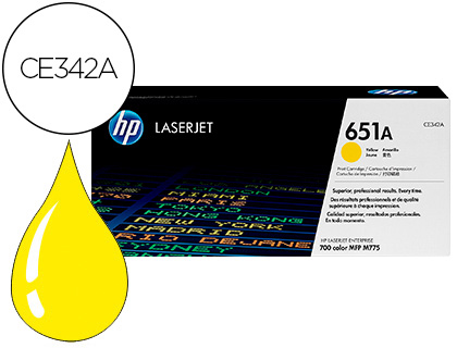 HP - TONER 651A LASERJET MFP M775DN / M775F / M775Z / M775Z AMARILLO 16.000 PAGINAS (Ref.CE342A)