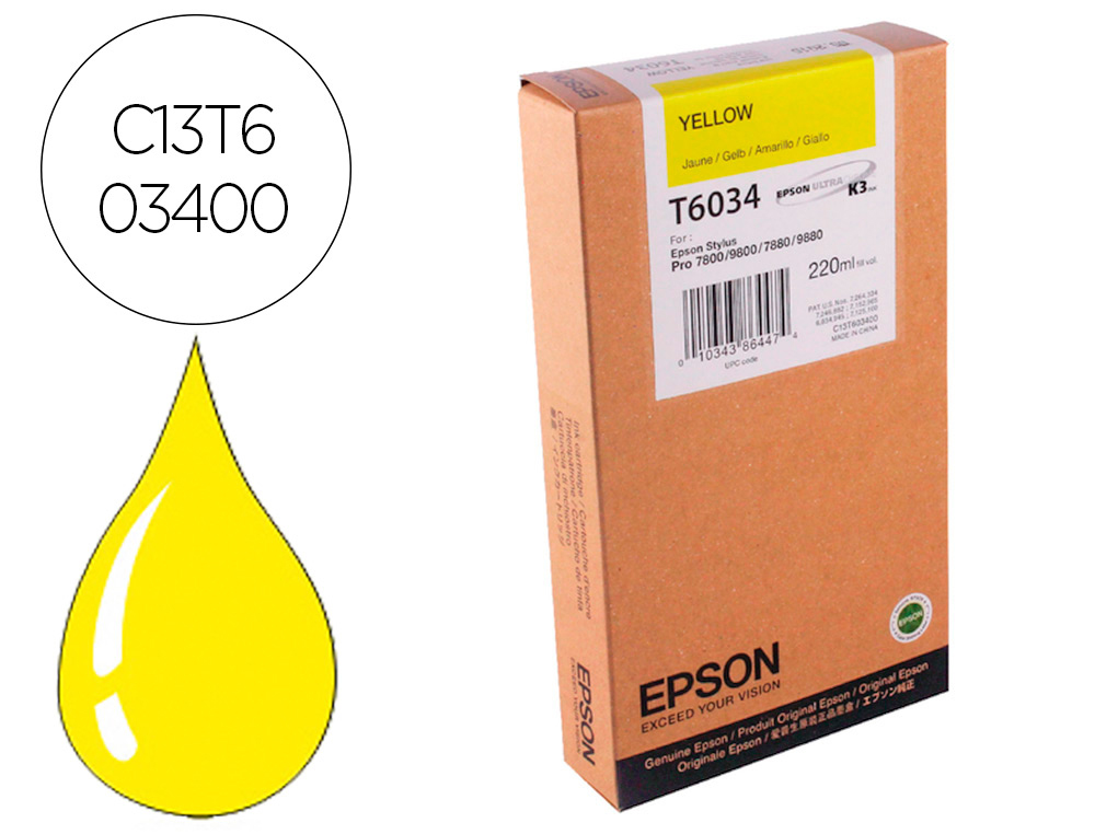 EPSON - Ink-jet gf stylus pro 7880/9880 amarillo (Ref. C13T603400)