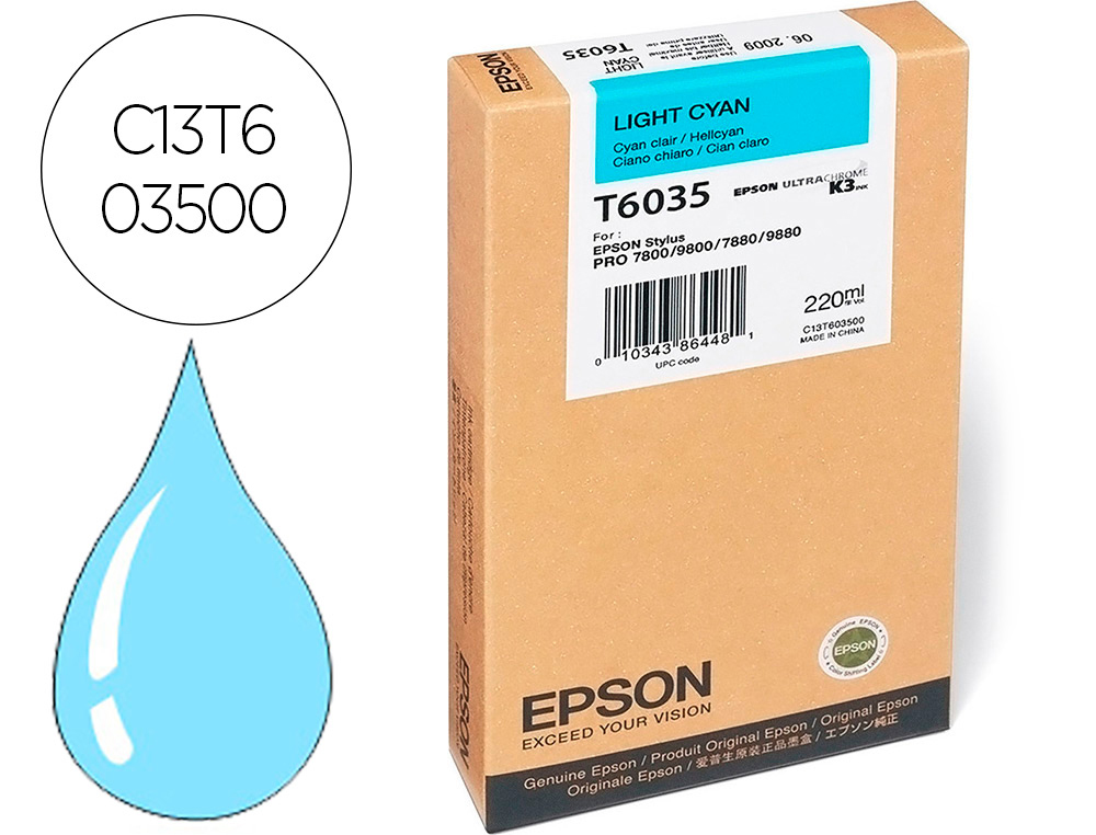 EPSON - Ink-jet gf stylus pro 7880/9880 cian claro (Ref. C13T603500)