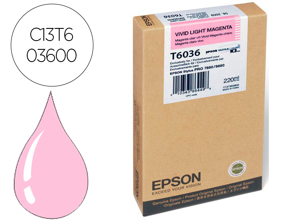 EPSON - Ink-jet gf stylus pro 7880/9880 magenta claro vivo (Ref. C13T603600)