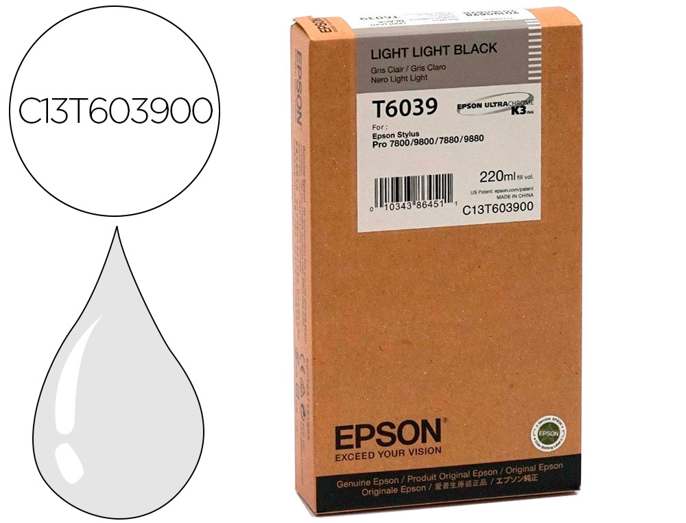 EPSON - Ink-jet gf stylus pro 7880/9880 negro mas claro (Ref. C13T603900)