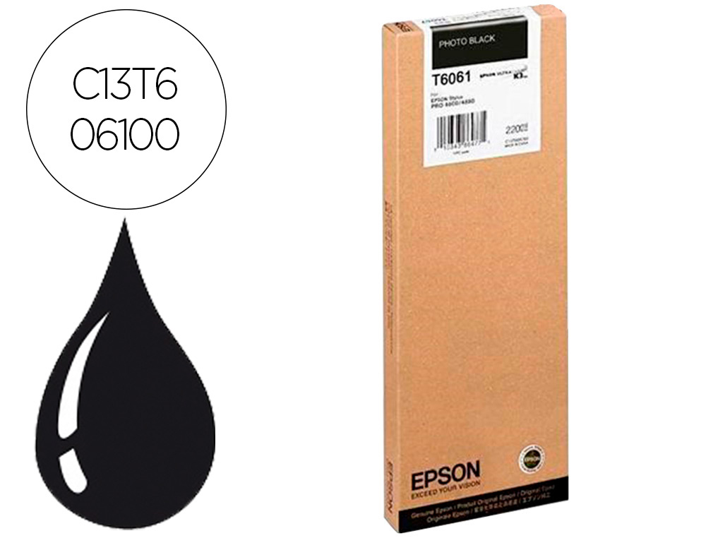 EPSON - Ink-jet gf stylus pro 4880/4800 negro photo (Ref. C13T606100)