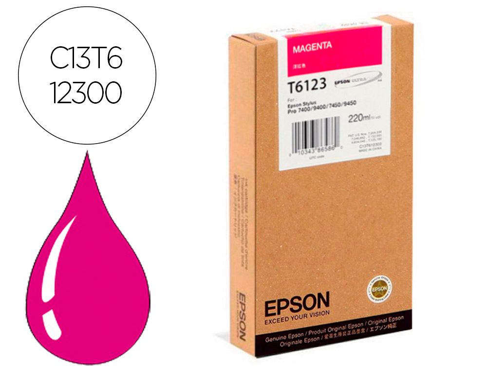 EPSON - Ink-jet gf stylus photo 7450/9450/7400/9400 magenta alta capacidad (Ref. C13T612300)