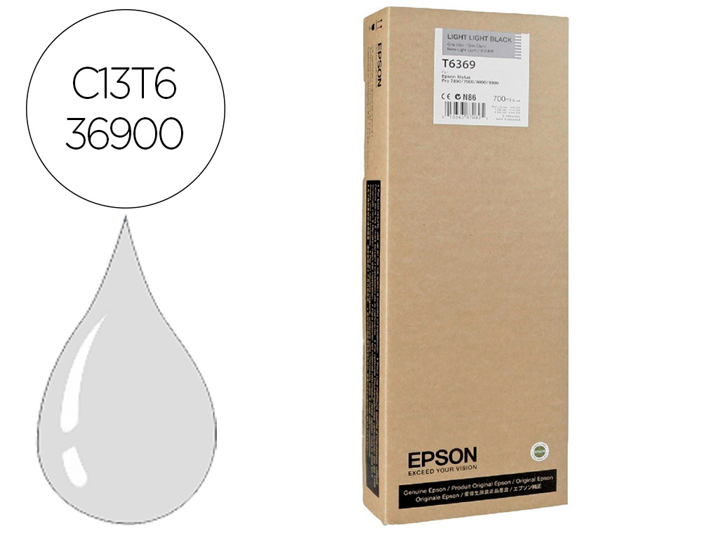 EPSON - Ink-jet gf stylus photo 7900/9900 gris claro alta capacidad (Ref. C13T636900)