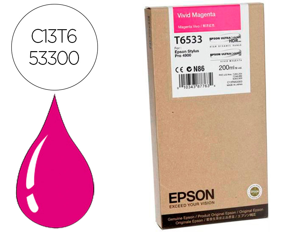 EPSON - Ink-jet gf stylus pro-4900 magenta vivo 200 ml (Ref. C13T653300)