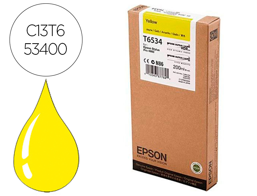 EPSON - Ink-jet gf stylus pro-4900 amarillo (200 ml) (Ref. C13T653400)