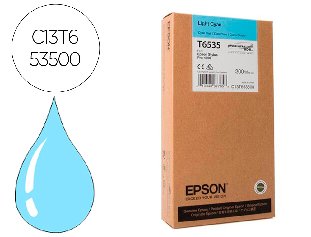 EPSON - Ink-jet gf stylus pro-4900 cian claro (200 ml) (Ref. C13T653500)