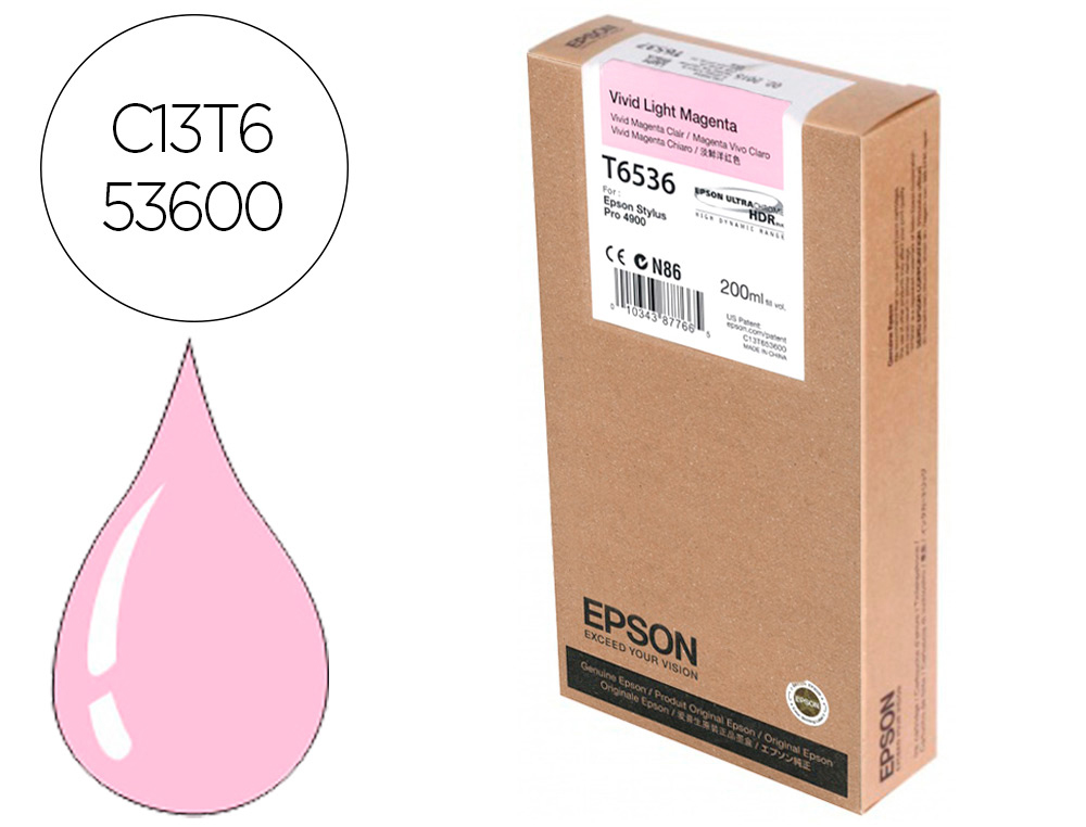 EPSON - Ink-jet gf stylus pro-4900 magenta vivo claro 200 ml (Ref. C13T653600)