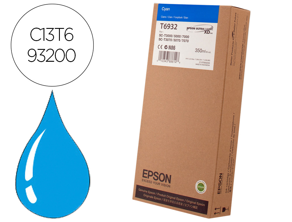 EPSON - Ink-jet gf serie sc-t cian 350 ml (Ref. C13T693200)
