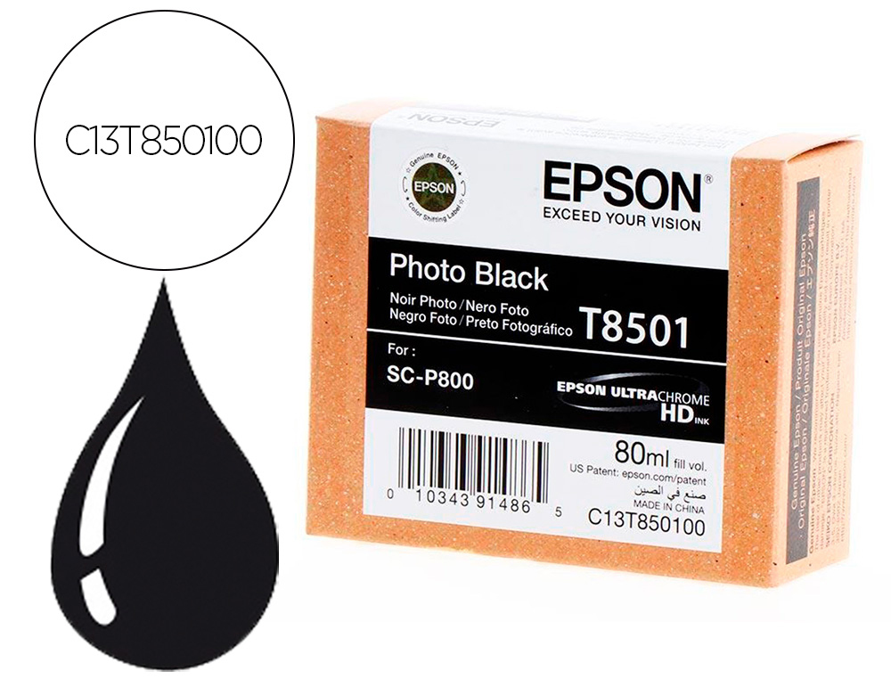 EPSON - Ink-jet surecolor sc-p800 negro foto (Ref. C13T850100)