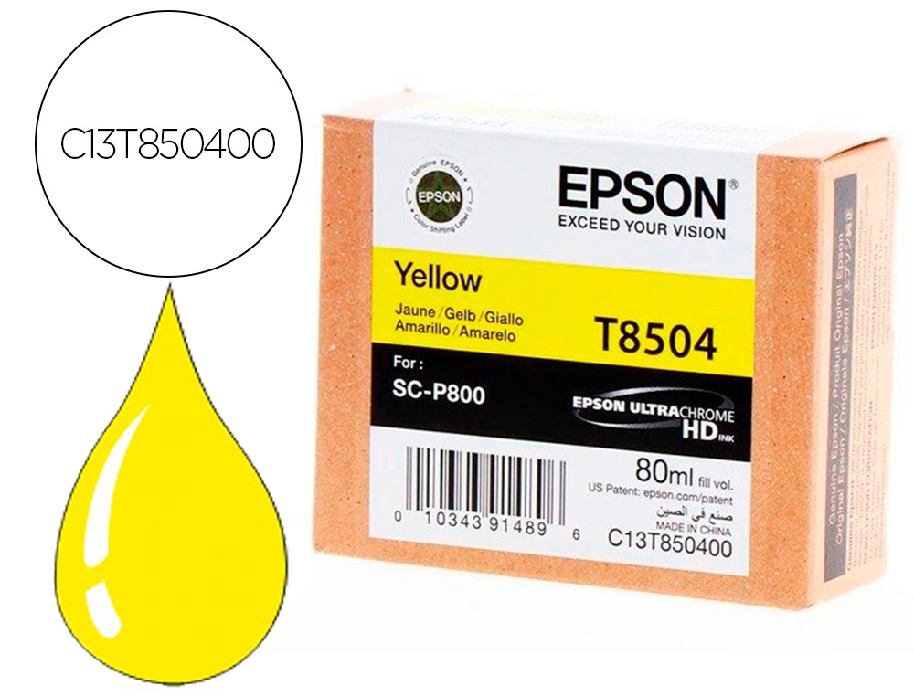 EPSON - Ink-jet surecolor sc-p800 amarillo (Ref. C13T850400)