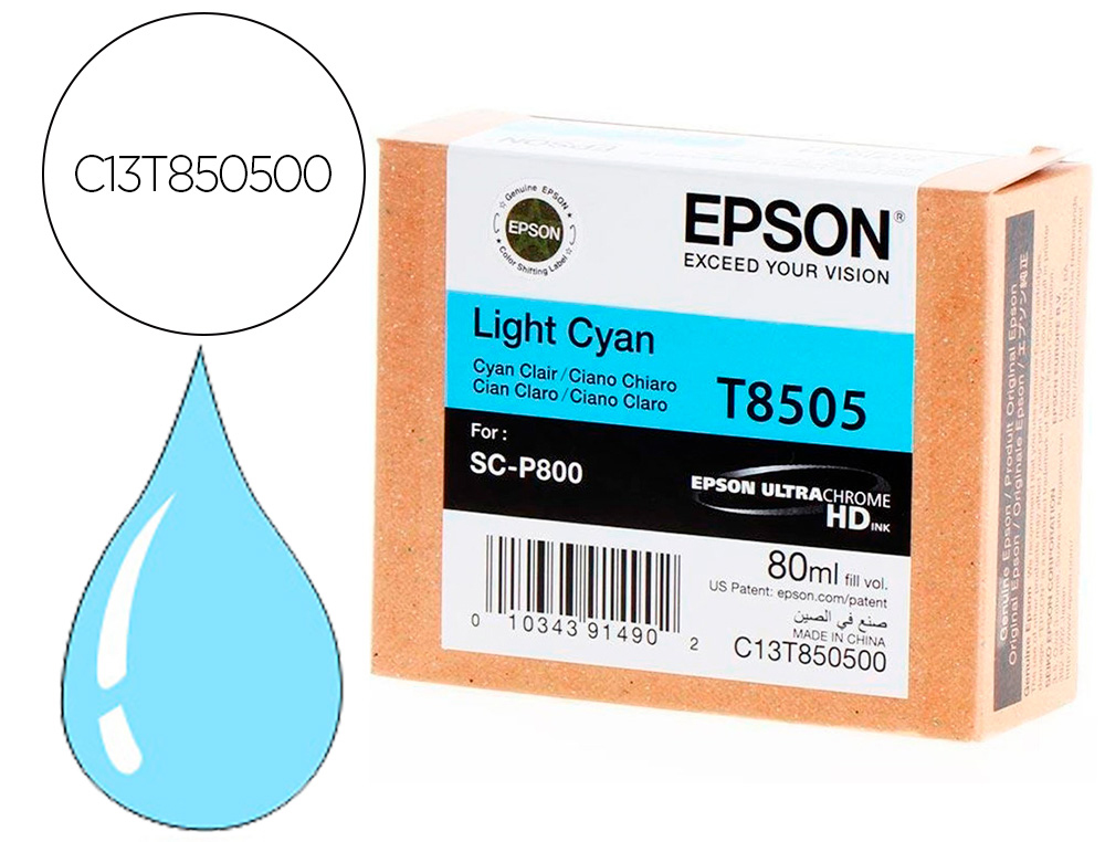 EPSON - Ink-jet surecolor sc-p800 cian claro (Ref. C13T850500)
