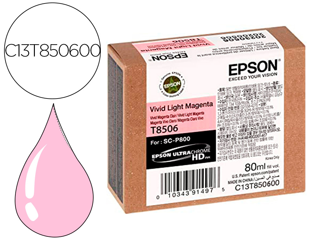EPSON - Ink-jet surecolor sc-p800 magenta claro (Ref. C13T850600)