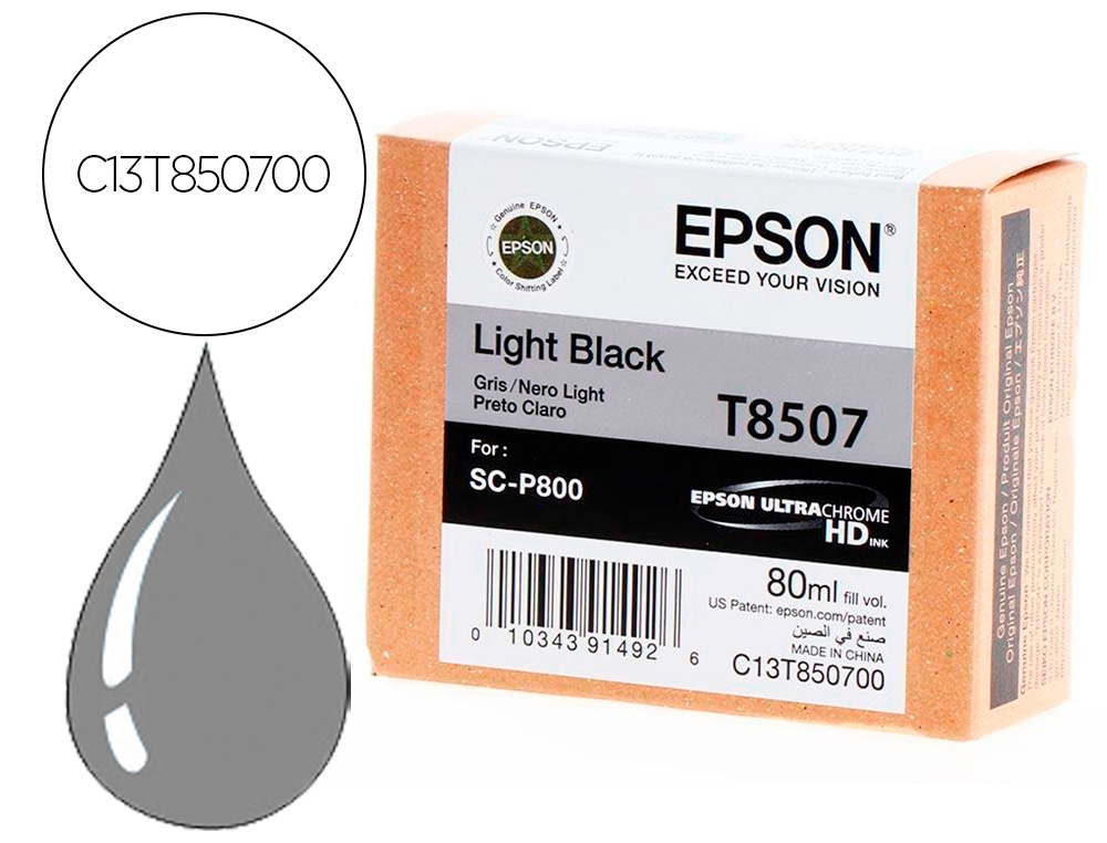 EPSON - Ink-jet surecolor sc-p800 negro claro (Ref. C13T850700)