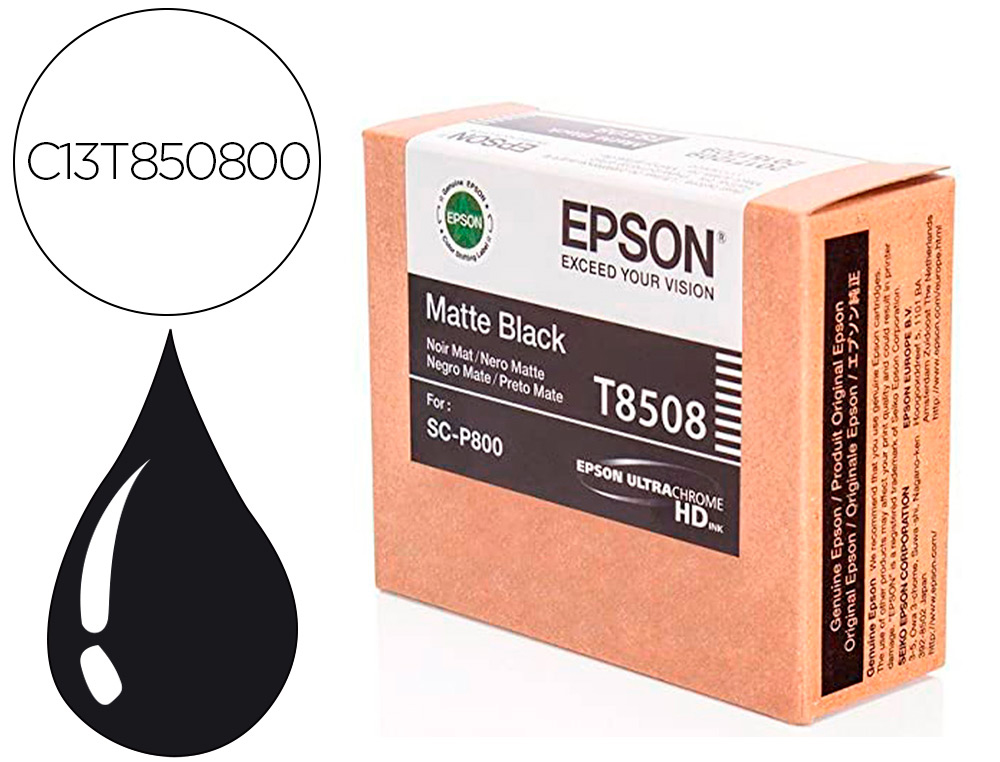 EPSON - Ink-jet surecolor sc-p800 negro mate (Ref. C13T850800)