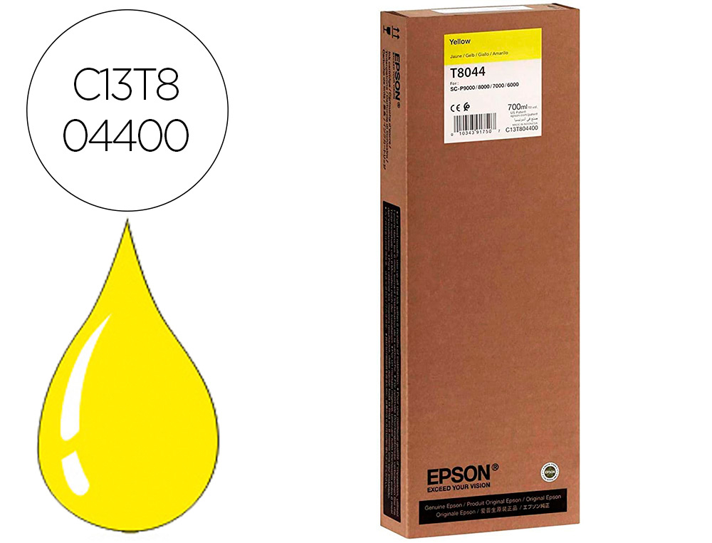 EPSON - Ink-jet gf surecolor serie sc-p amarillo ultrachrome hdx/hd 700ml (Ref. C13T804400)