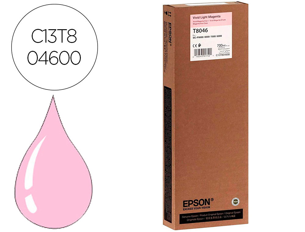 EPSON - Ink-jet gf surecolor serie sc-p vivid light magenta ultrachrome hdx/hd 700ml (Ref. C13T804600)
