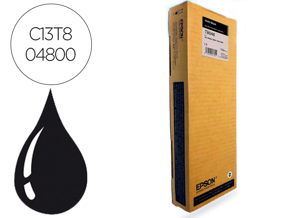 EPSON - Ink-jet gf surecolor serie sc-p negro matte ultrachrome hdx/hd 700ml (Ref. C13T804800)