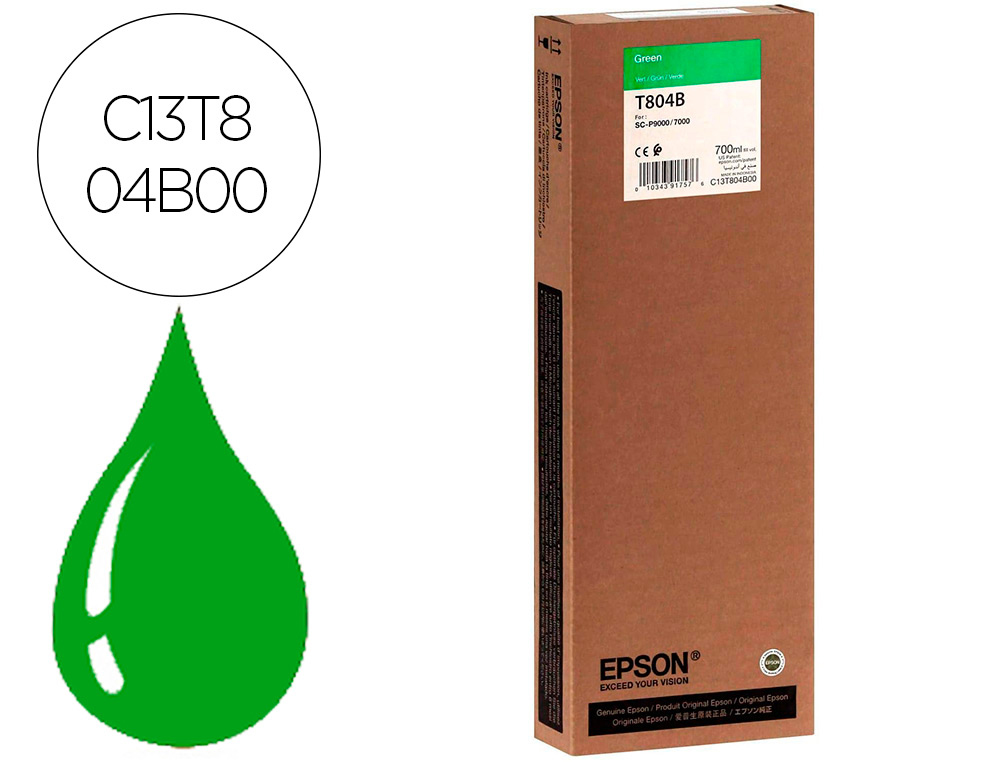 EPSON - Ink-jet gf surecolor serie sc-p verde ultrachrome hdx/hd 700ml (Ref. C13T804B00)