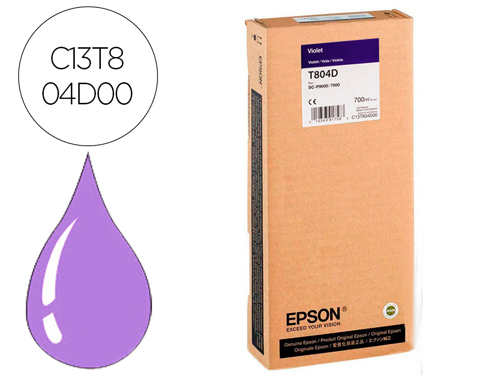 EPSON - Ink-jet gf surecolor serie sc-p violeta ultrachrome hdx/hd 700ml (Ref. C13T804D00)