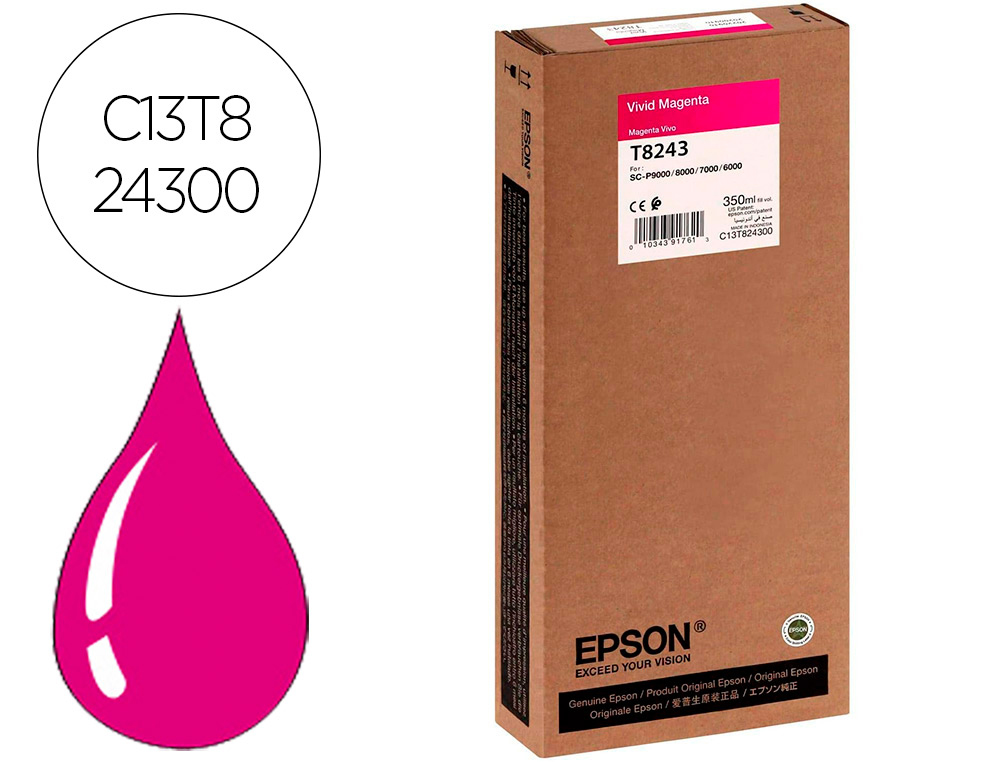 EPSON - Ink-jet gf surecolor serie sc-p vivid magenta ultrachrome hdx/hd 350ml (Ref. C13T824300)