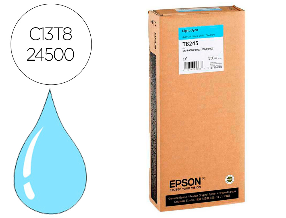 EPSON - Ink-jet gf surecolor serie sc-p cian claro ultrachrome hdx/hd 350ml (Ref. C13T824500)