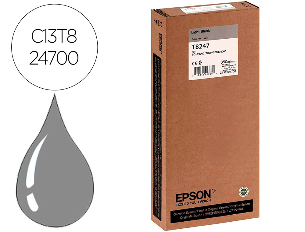 EPSON - Ink-jet gf surecolor serie sc-p gris ultrachrome hdx/hd 350ml (Ref. C13T824700)