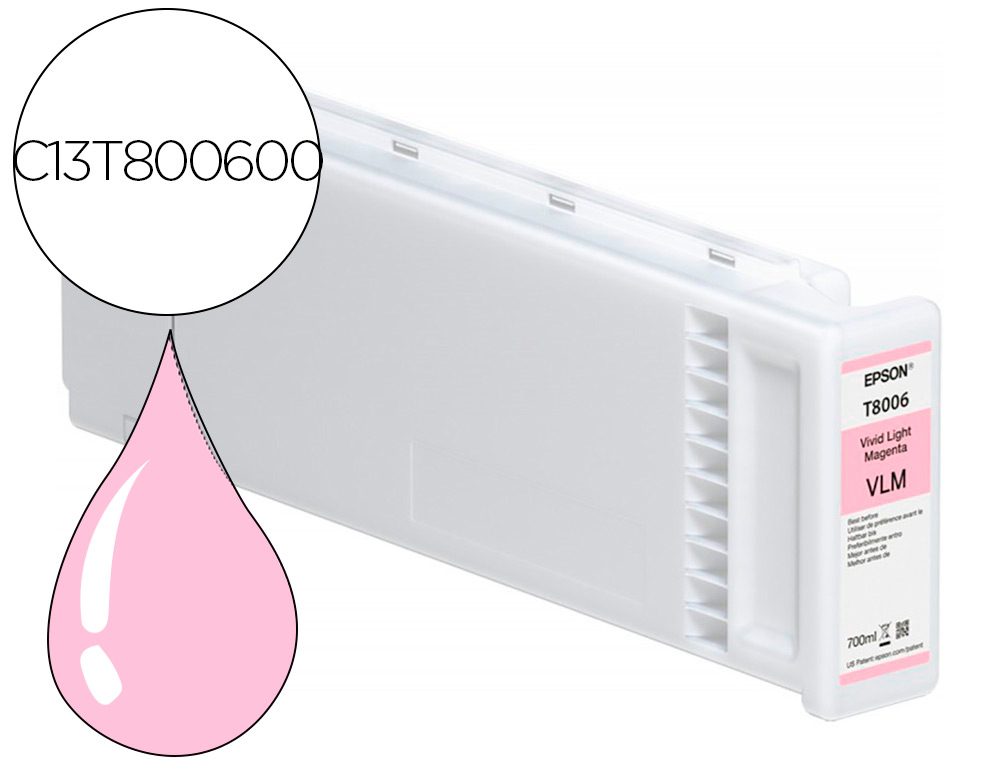 EPSON - Ink-jet singlepack vivid light magenta t800600 ultrachrome pro 700ml (Ref. C13T800600)